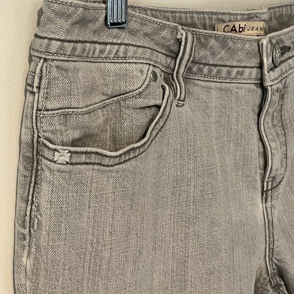 CAbi Contempory Fit Gray Boot Cut Denim Jeans Size 10 - Picture 2 of 6